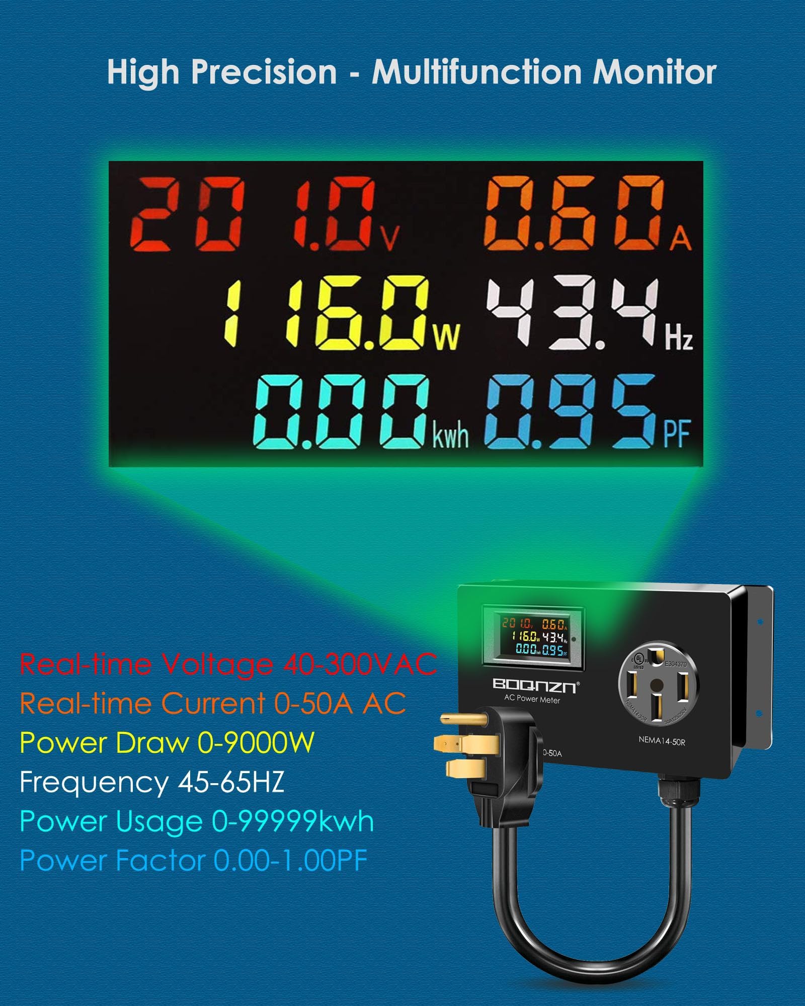 BOQNZN 14-50P to 14-50R connection enabling safe outlet monitoring