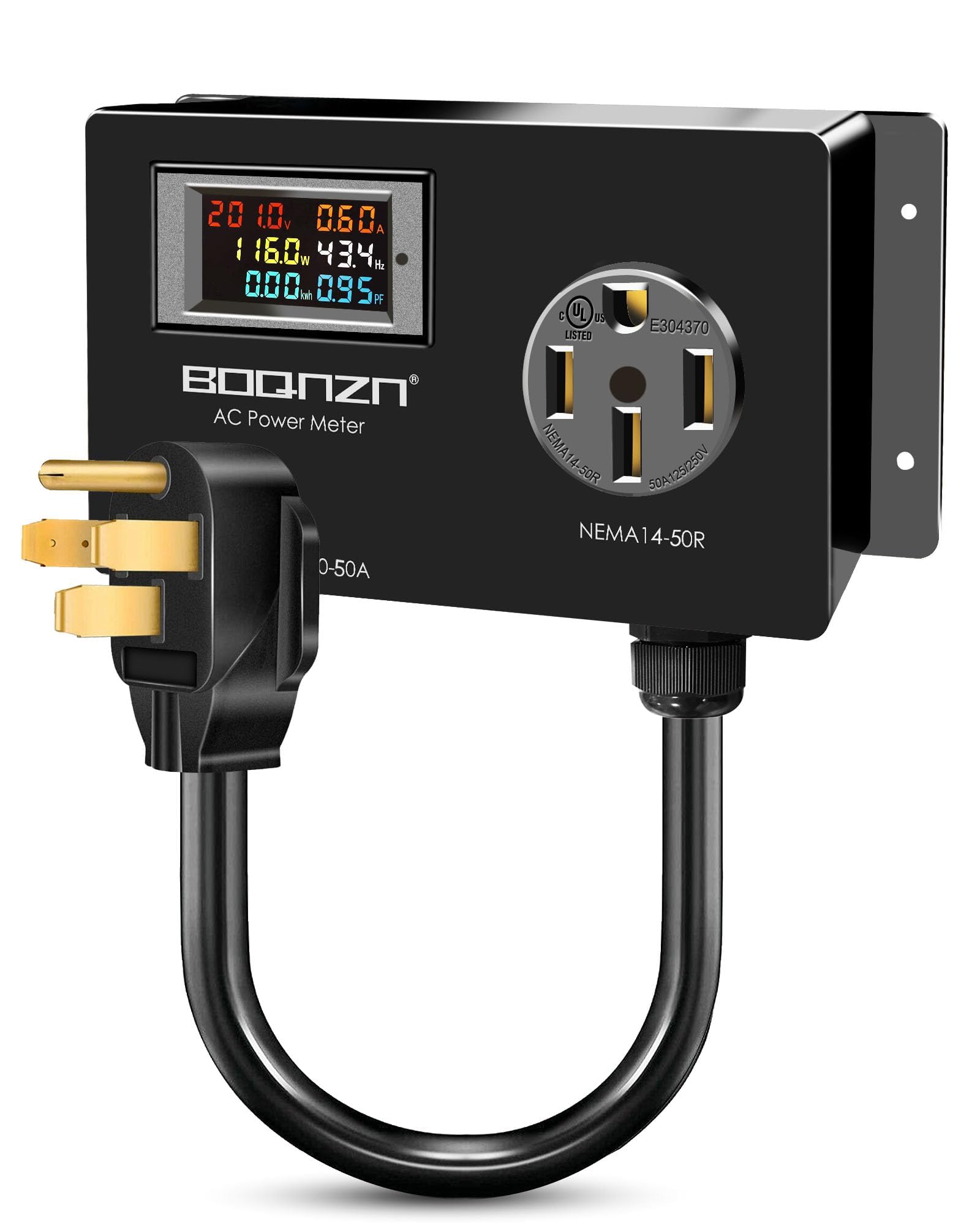 BOQNZN 50A power meter with LCD display for real-time energy monitoring