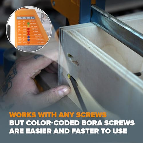 BORA color-coated screws highlighting anti-corrosion protection