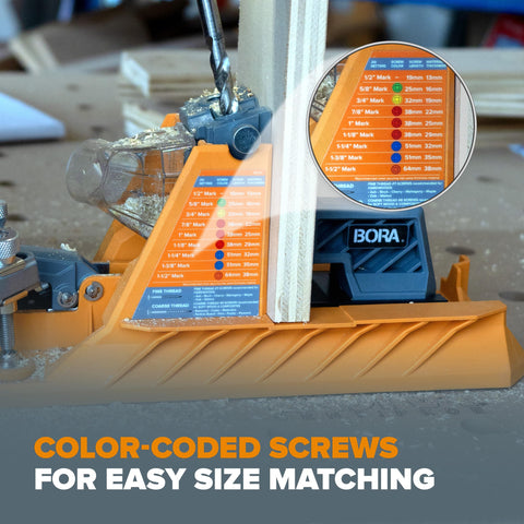 BORA Color-Coated screws pack highlighting corrosion resistance and color coding