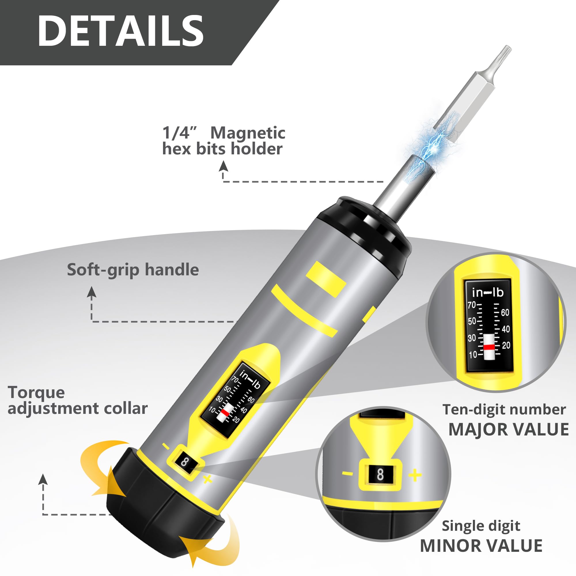 Bore Baby torque-wrench dial shows easy-to-read adjustment for delicate tasks