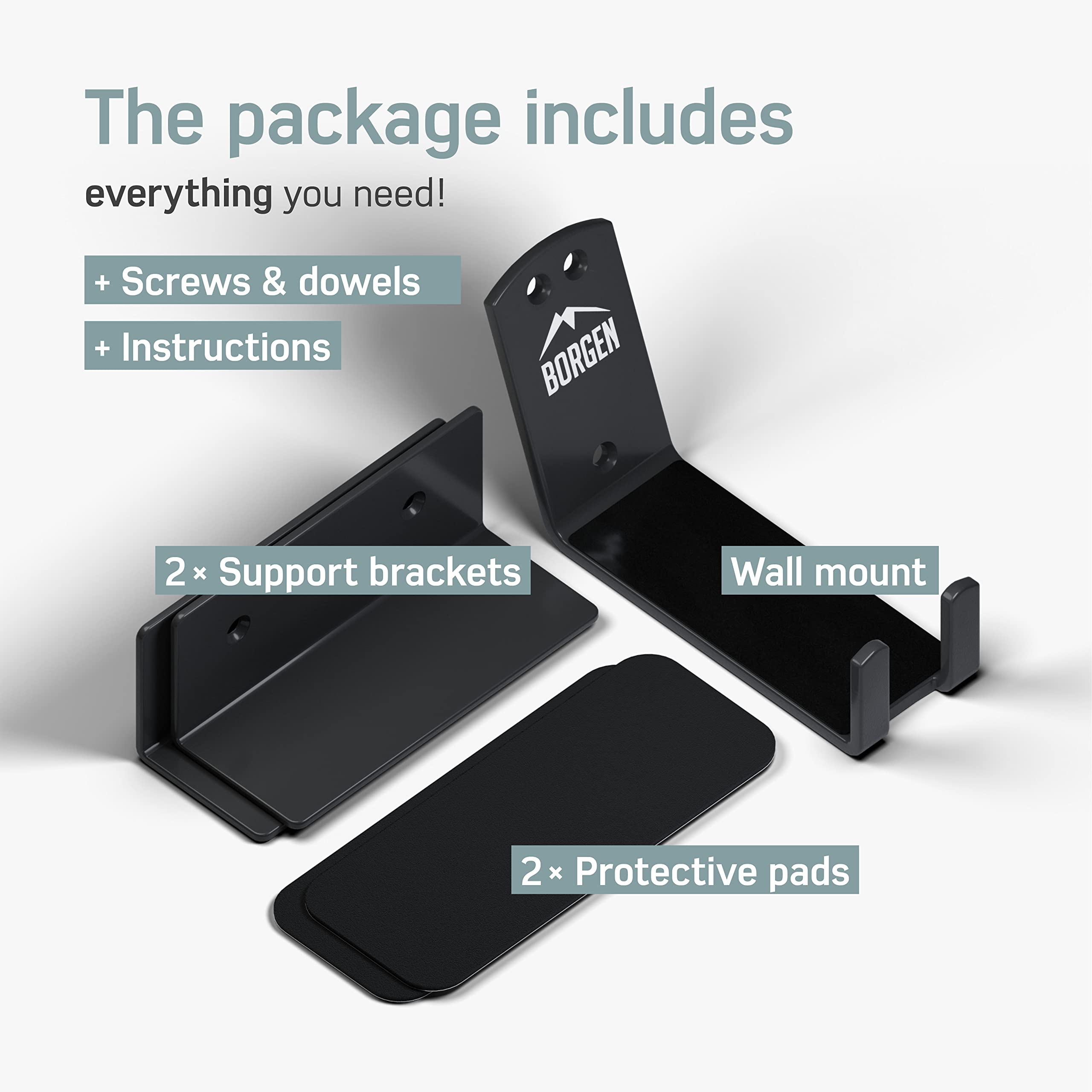 Borgen protection pads prevent tire marks and pedal scratches on walls.