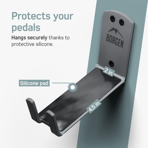 Borgen easy-install design fits most pedal shapes for interior storage.