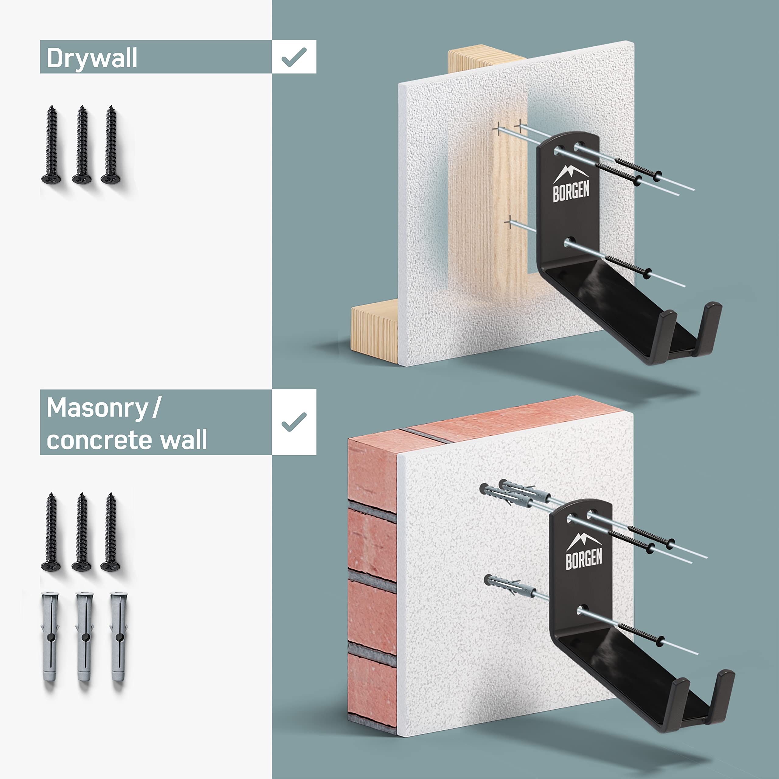 Borgen pedal-hook rubber surface cushions pedals during storage.