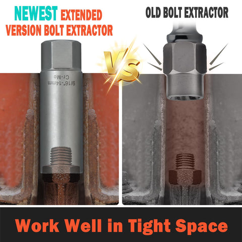 Bornpye Deep Bolt Extractor 1-2in ideal for spark plugs and stubborn studs.