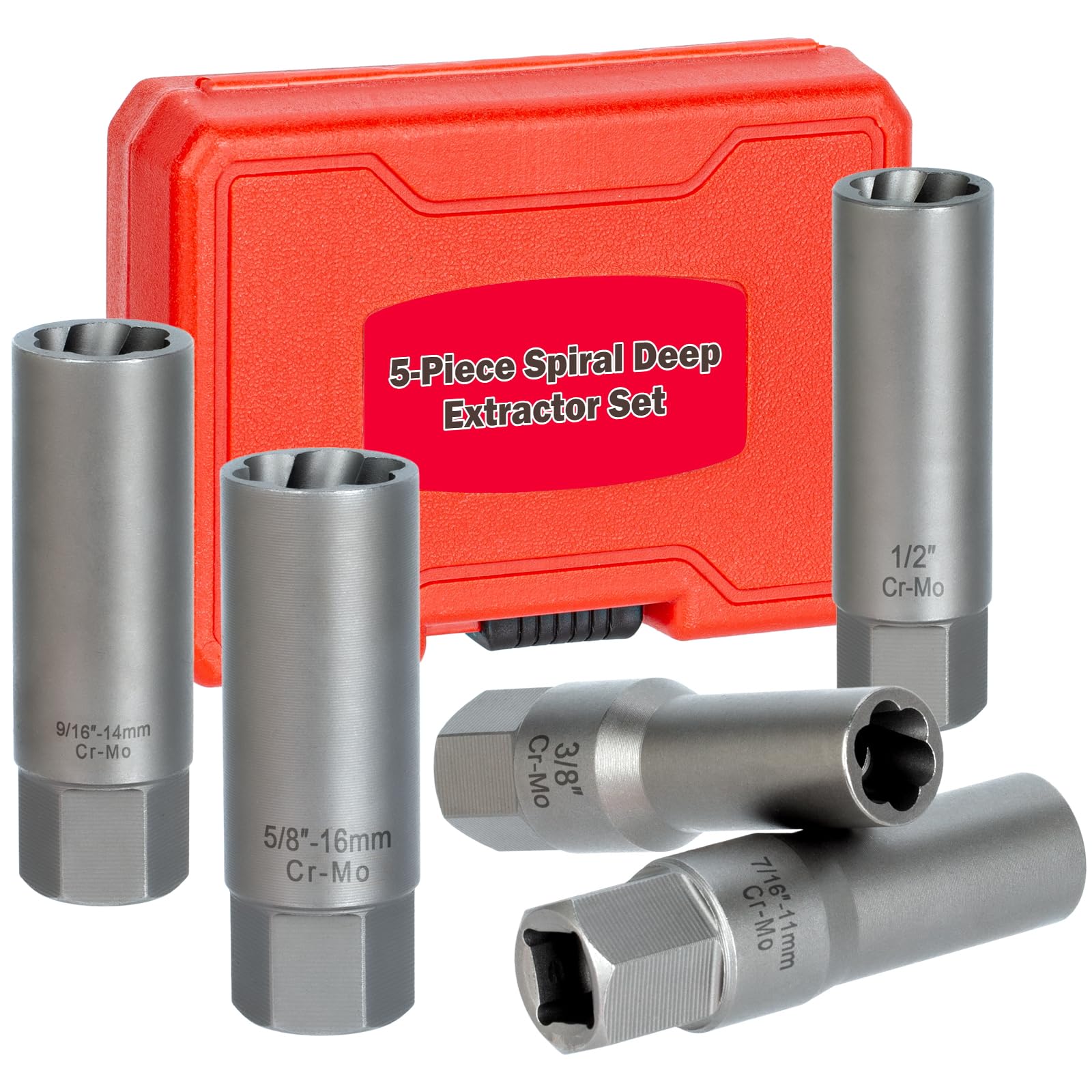 Bornpye Deep Bolt Extractor 3-8in grips deeply to remove stuck bolts in tight spaces.