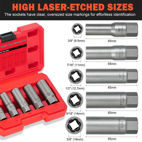 Bornpye Deep Bolt Extractor 7-16in bites firmly for damaged bolts and rusted demands.