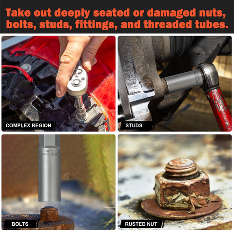 Bornpye Deep Bolt Extractor Toolbox keeps all pieces organized on site.