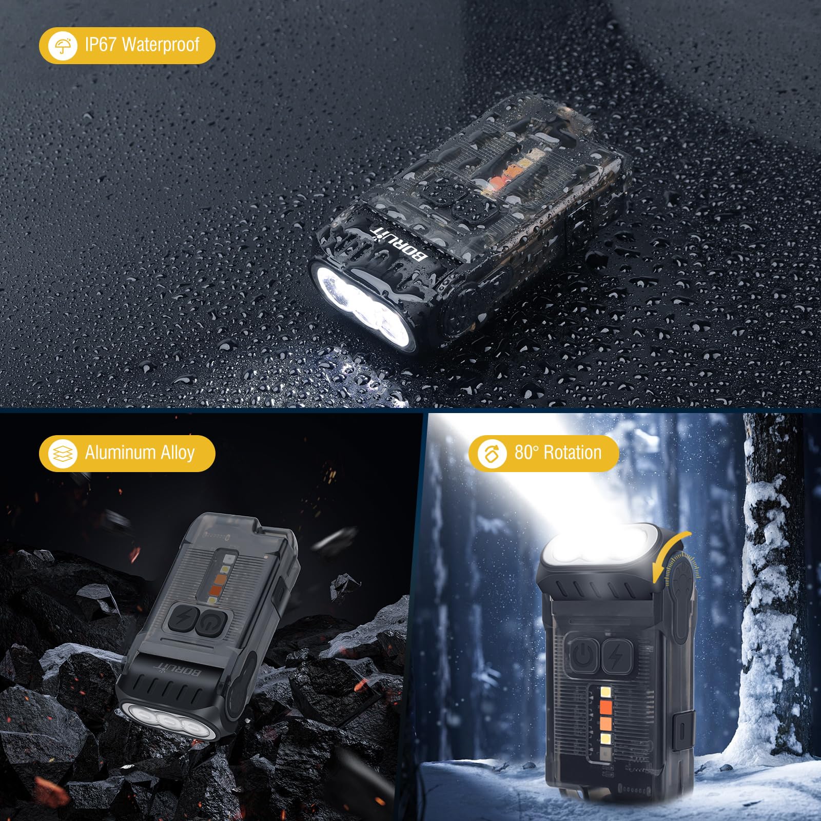 BORUIT V15 two-way clip and magnet for hands-free attachment