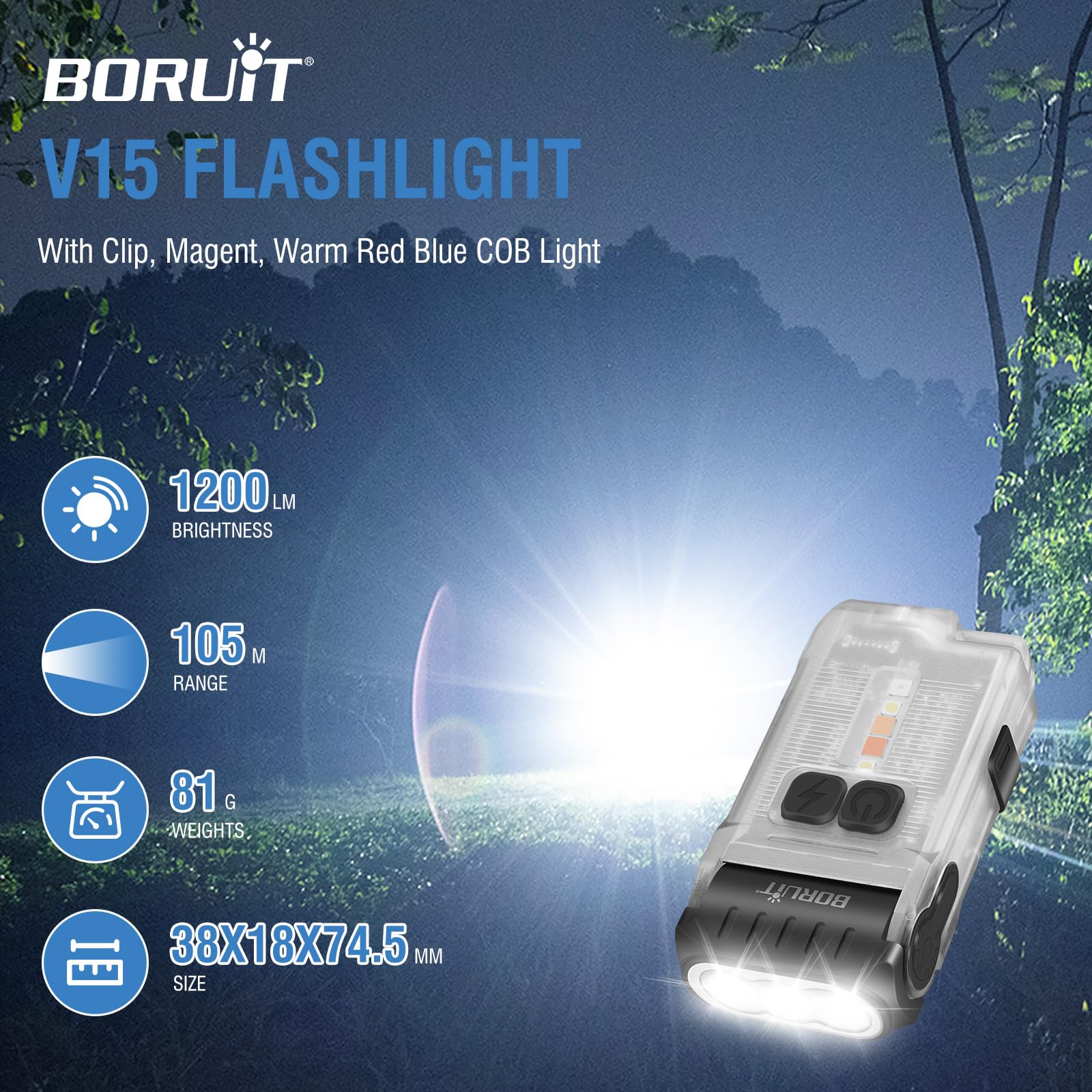 BORUIT V15 two-way clip and magnet enable hands-free use