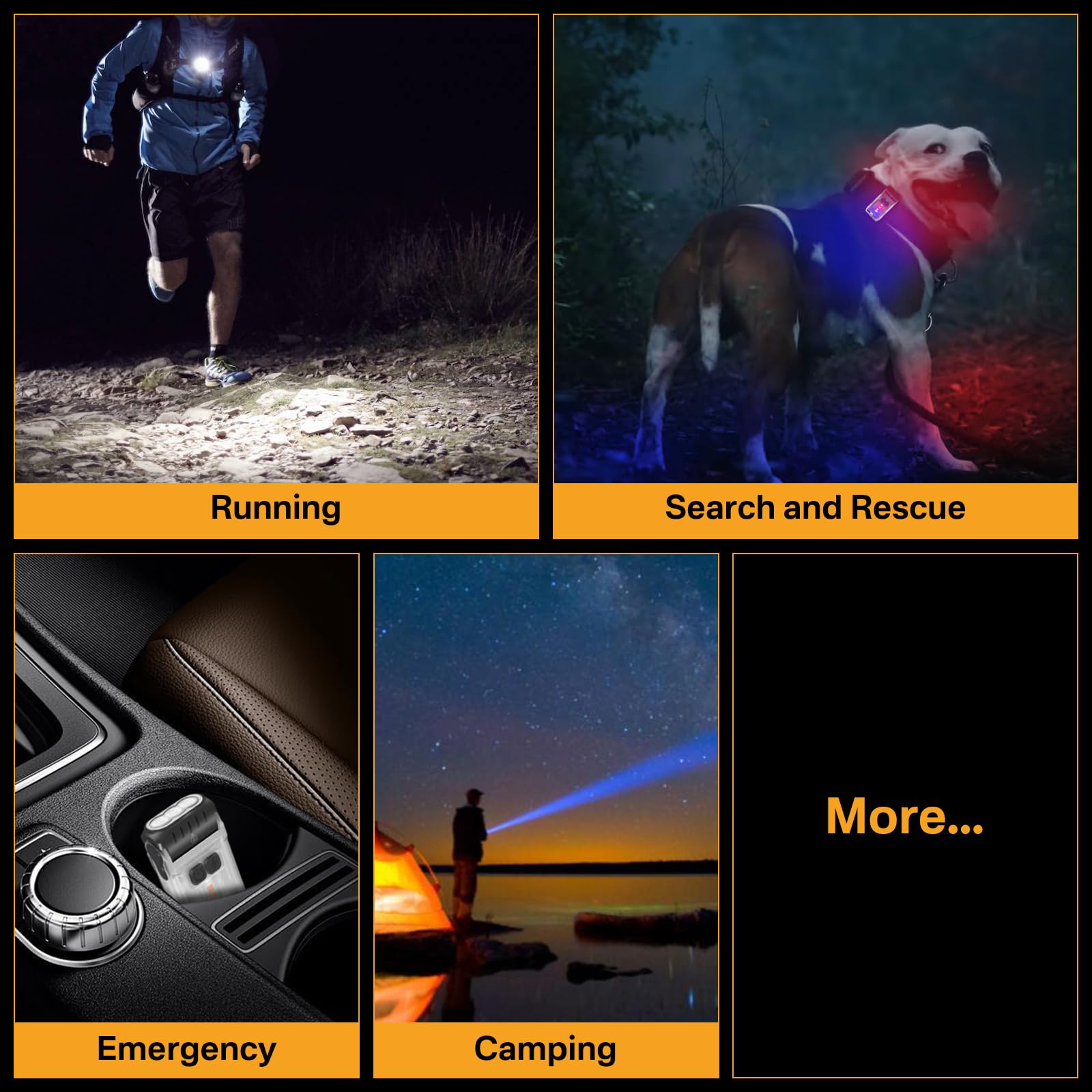 BORUIT V15 warm, white, and red lights support signaling and night tasks