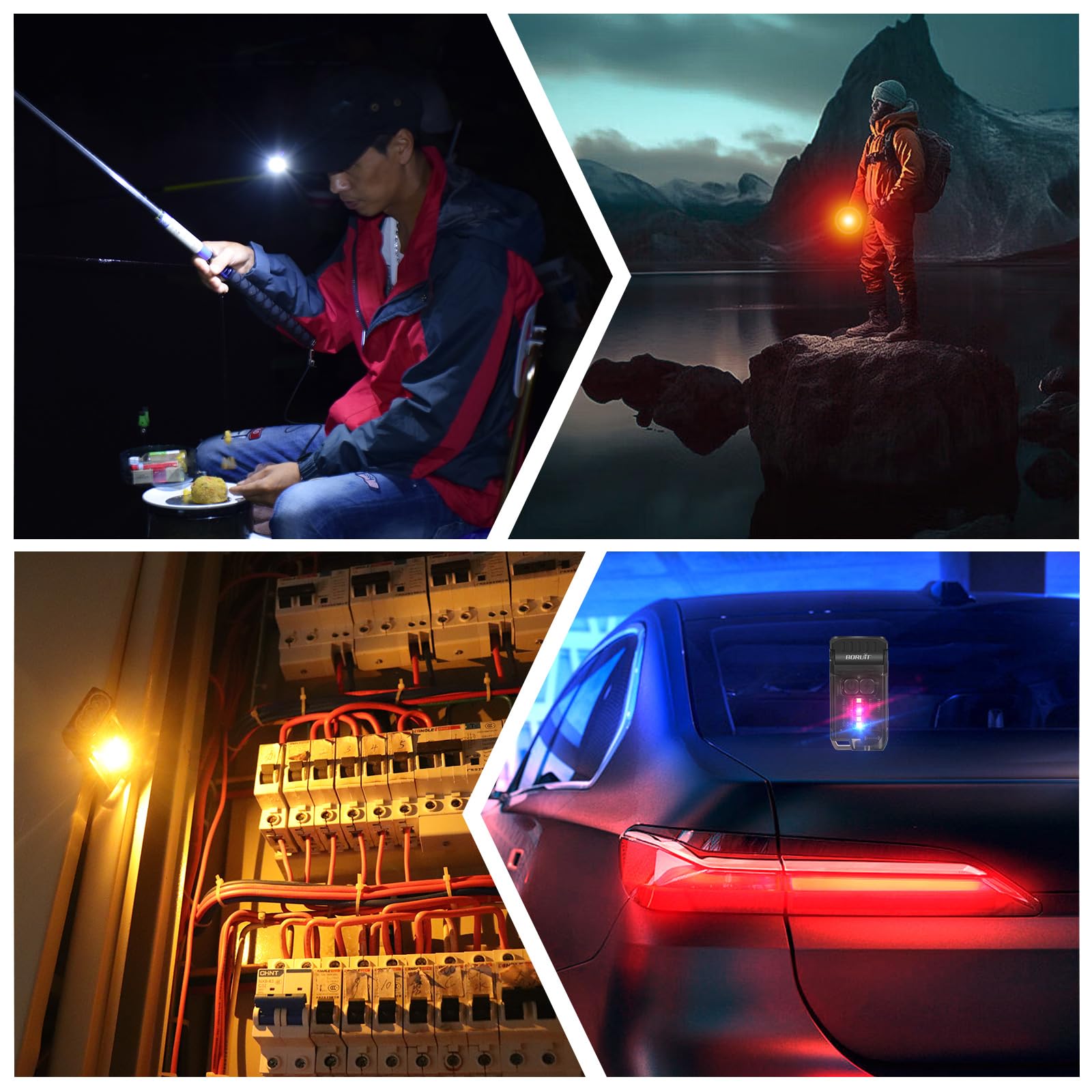 BORUIT V15 warm white and red lights for multiple uses
