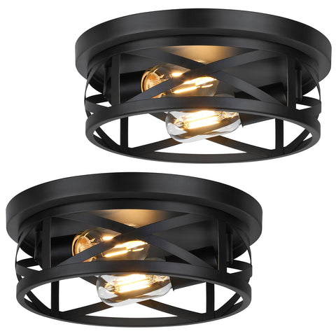 Bosceos 2-light flush mount with open cage design brightens a room