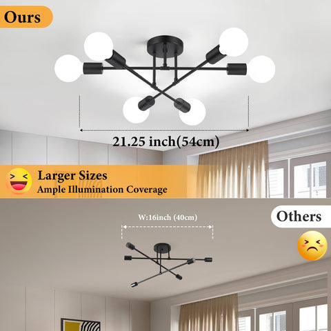 Bosceos 6-light Sputnik fixture suitable for dining room setup