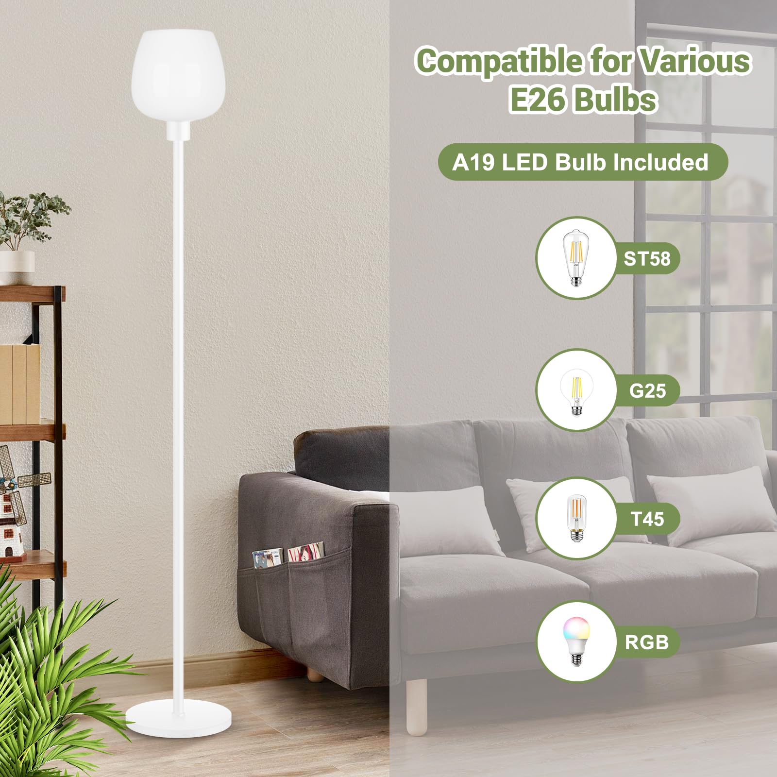 Bosceos floor lamp disassembled for easy cleaning and relocation.