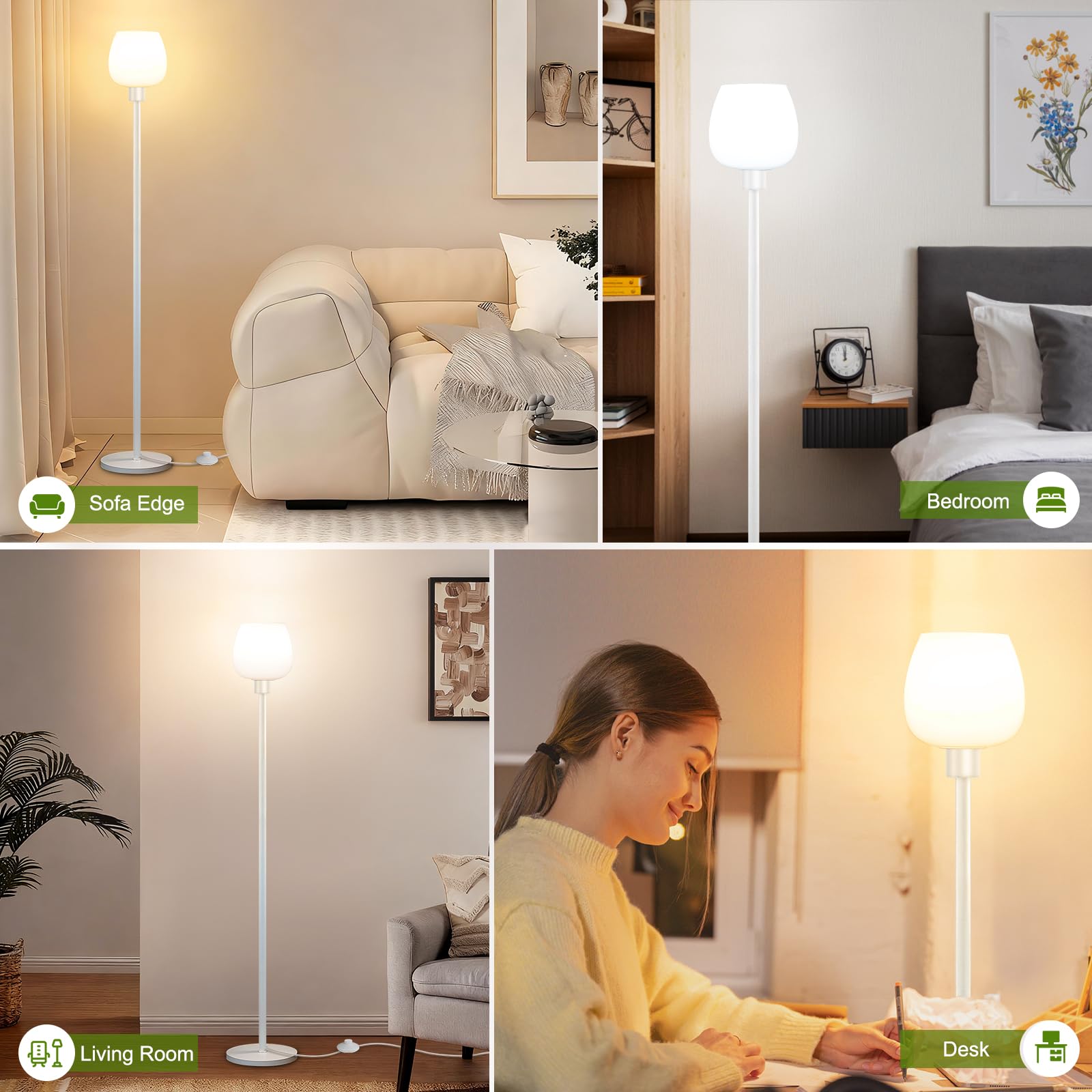 Bosceos floor lamp foot switch for convenient control from seating position.