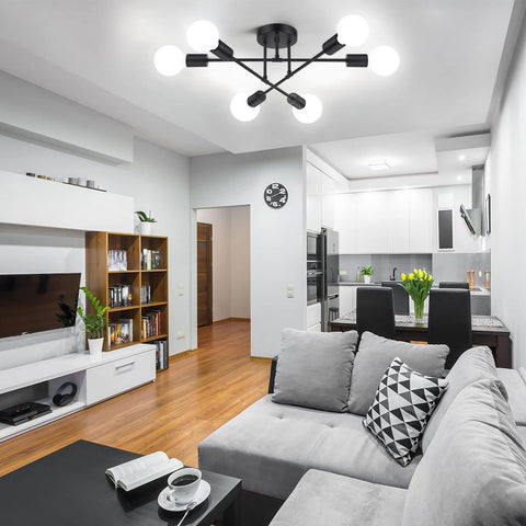Bosceos 6-light open design chandelier brightens large spaces