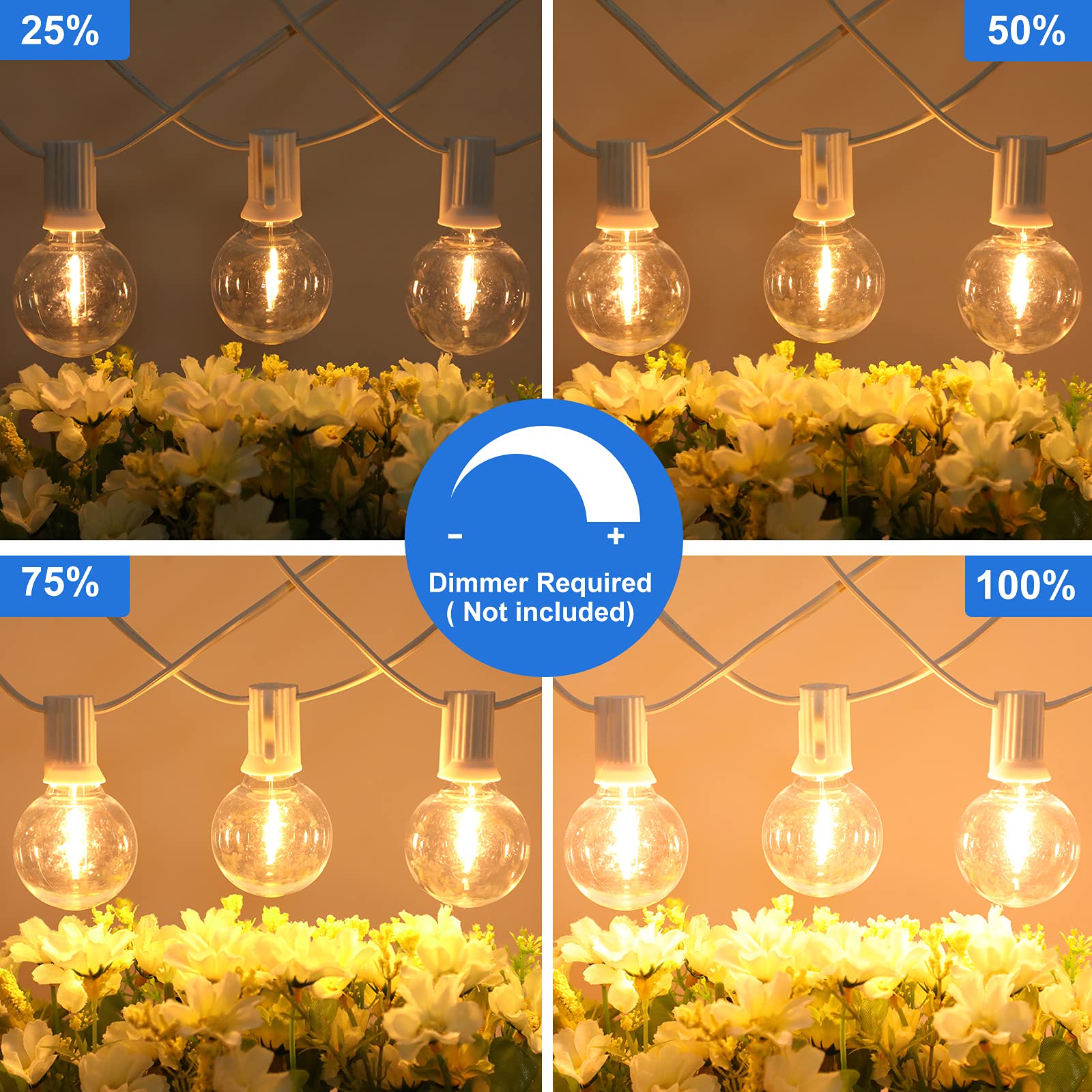 Bosceos dimmable connectable globe light strings offer flexible mood control.