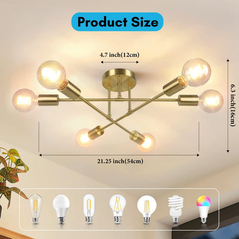 Bosceos easy-assembly ceiling light ships with hardware