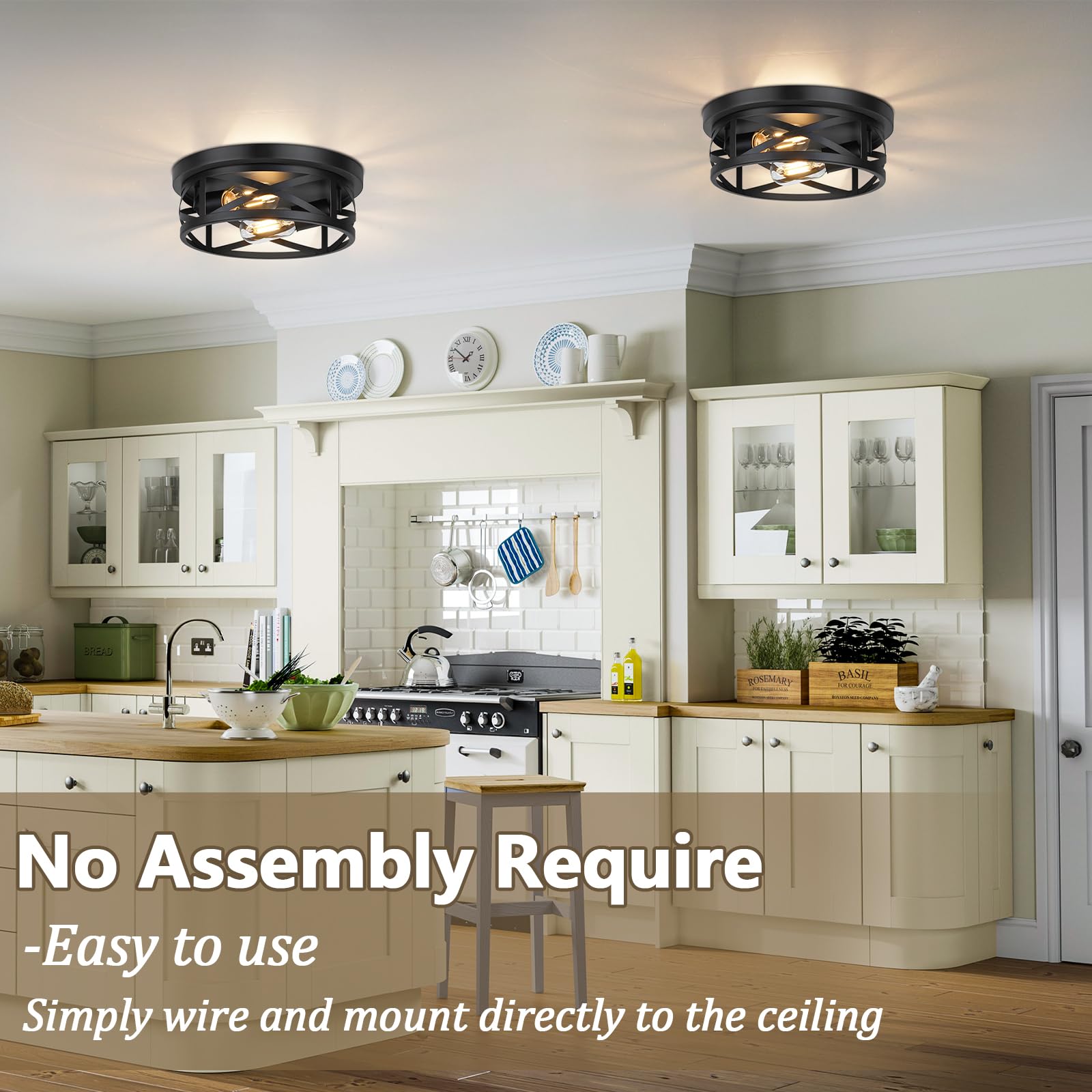 Bosceos industrial farmhouse cage lights blend modern and rustic aesthetics