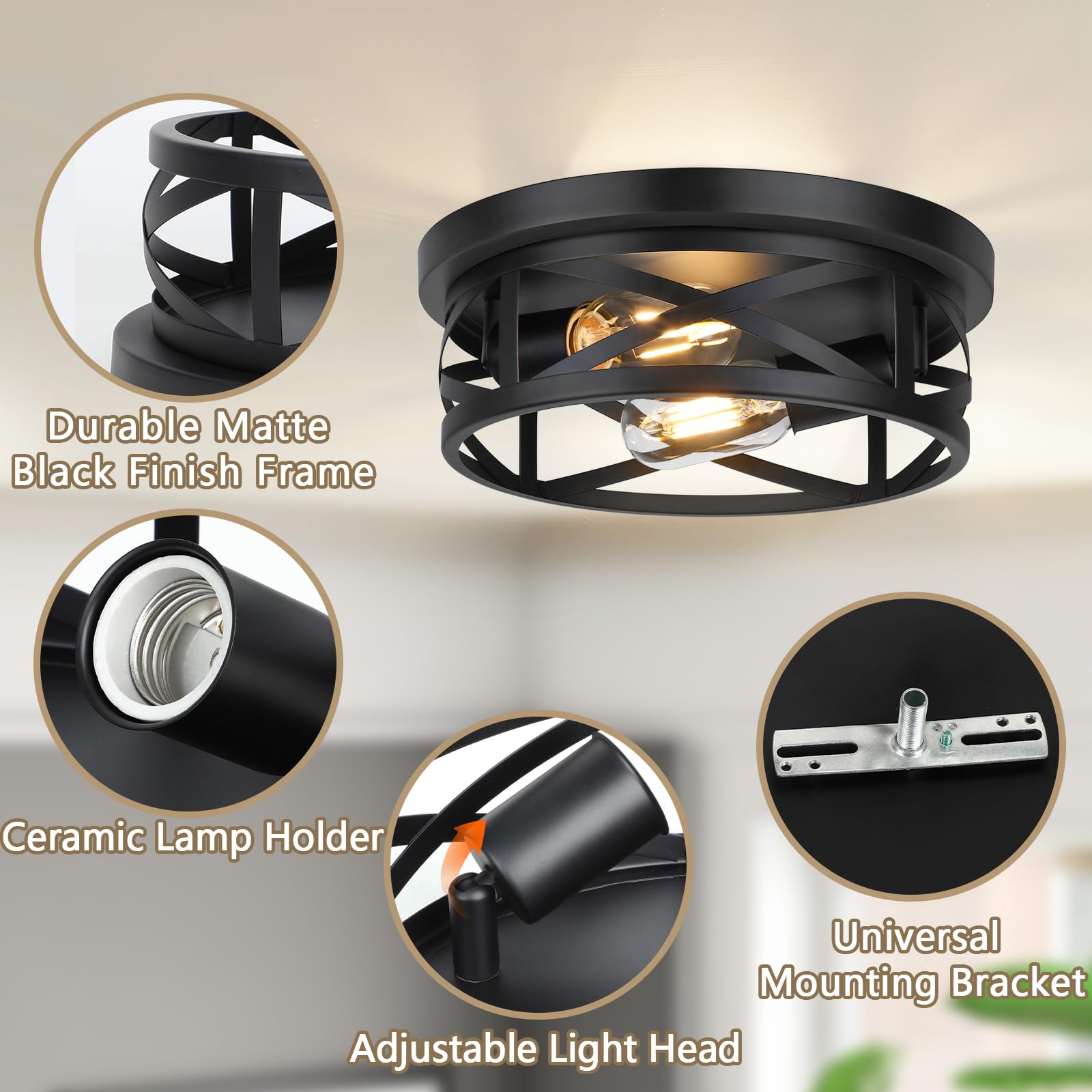 Bosceos matte-black finish adds timeless style to interior decor
