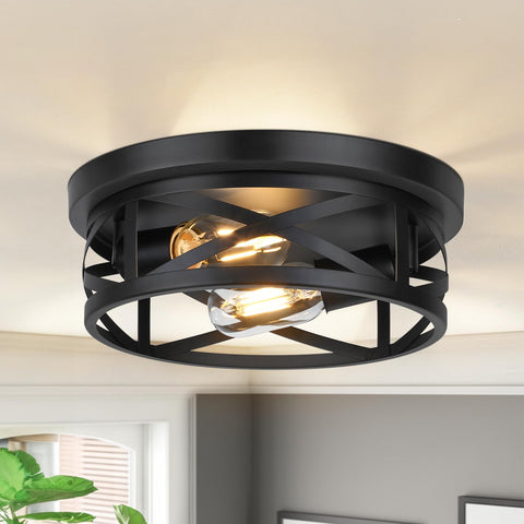 Bosceos open cage fixture casts inviting shadows in the ceiling