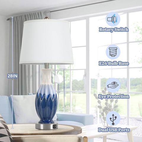 Bosceos rotary-switch bedroom lamp delivers easy, reliable control.