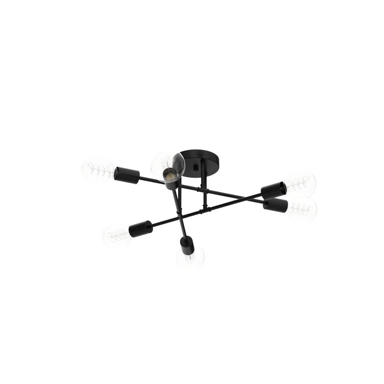 Bosceos Sputnik chandelier in black finish for bedroom ambience