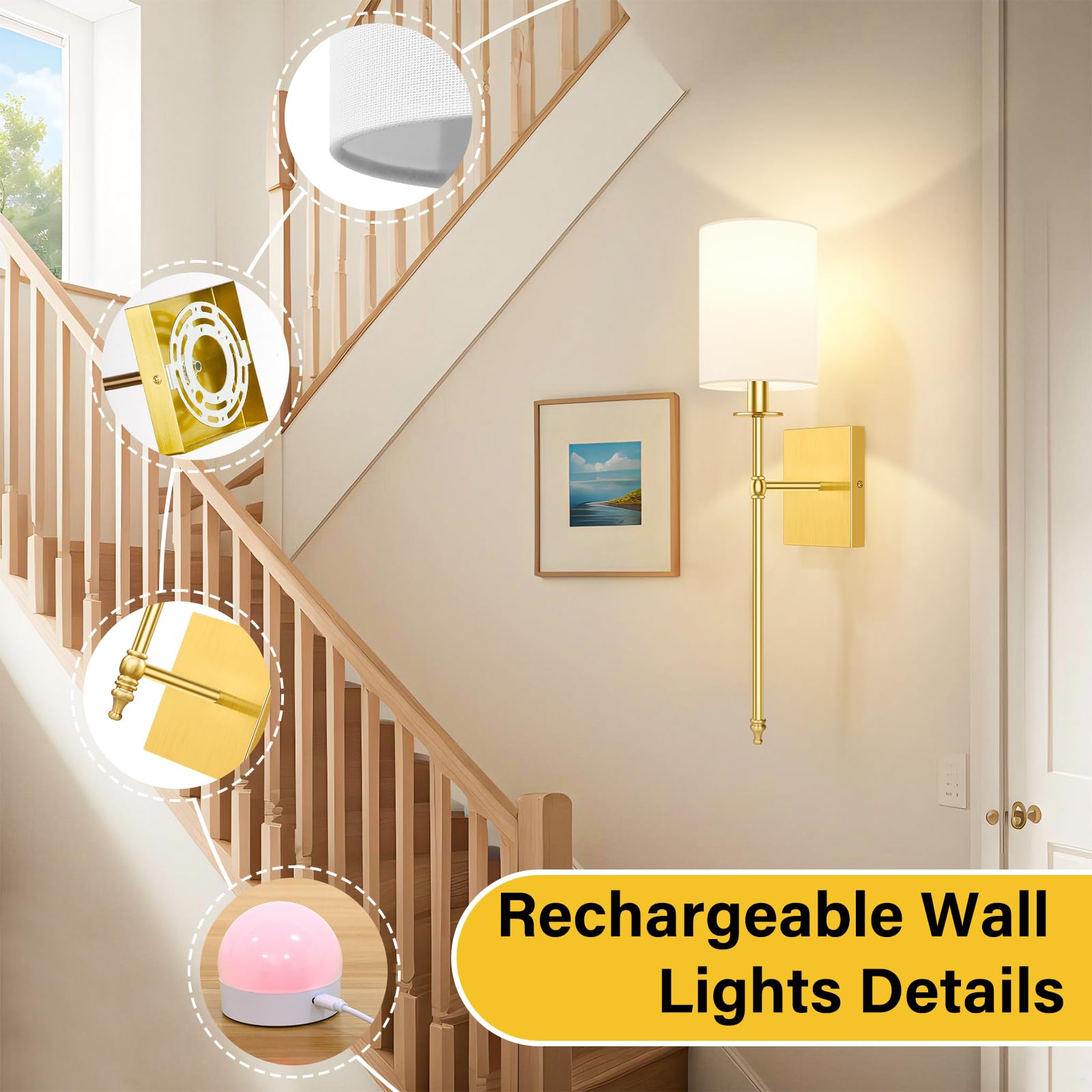 Bosceos two-pack sconces installed along a hallway