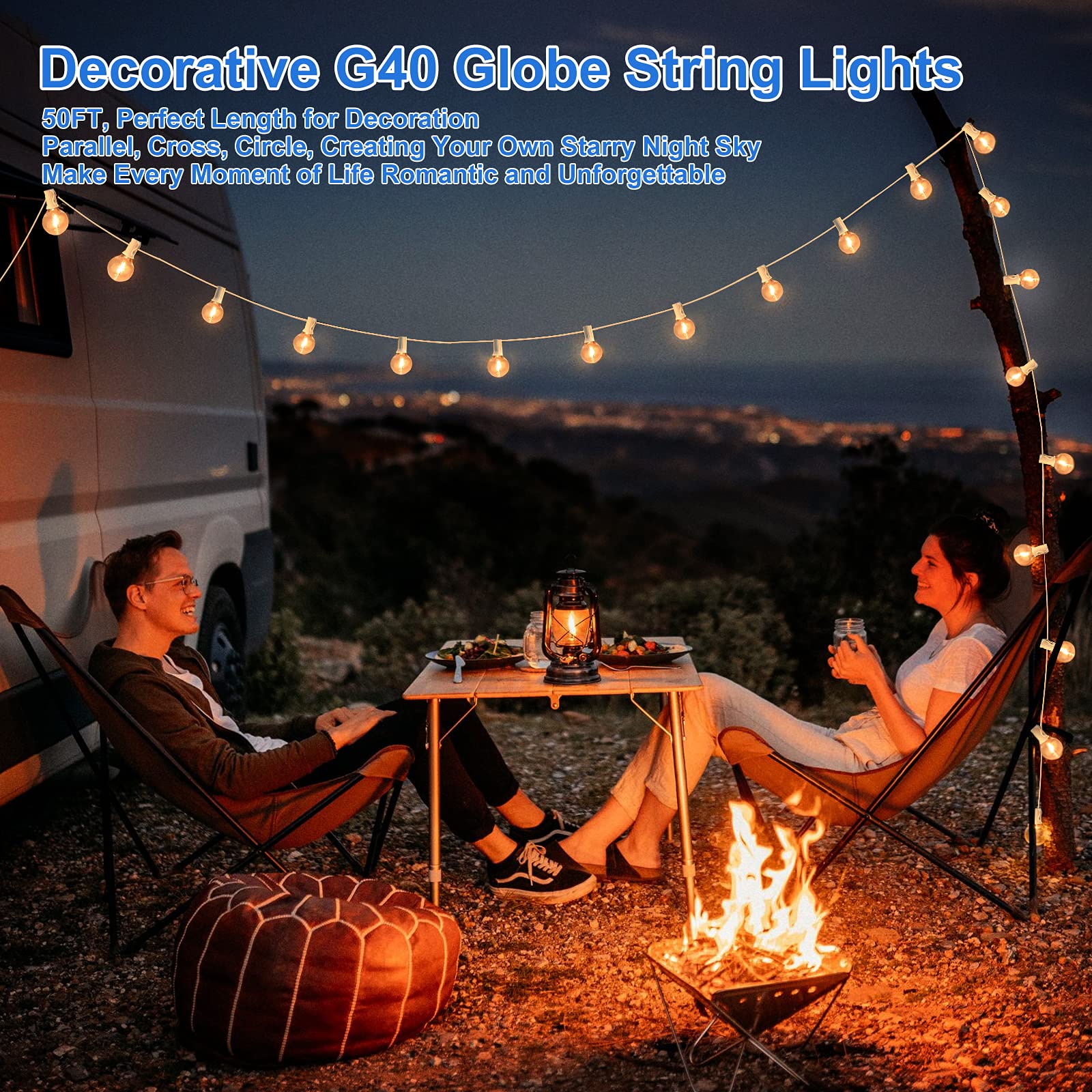 Bosceos warm white vintage globe illumination creates cozy outdoor spaces.