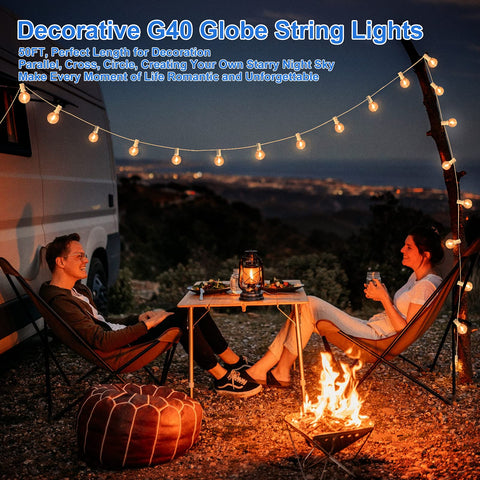 Bosceos warm white vintage globe illumination creates cozy outdoor spaces.