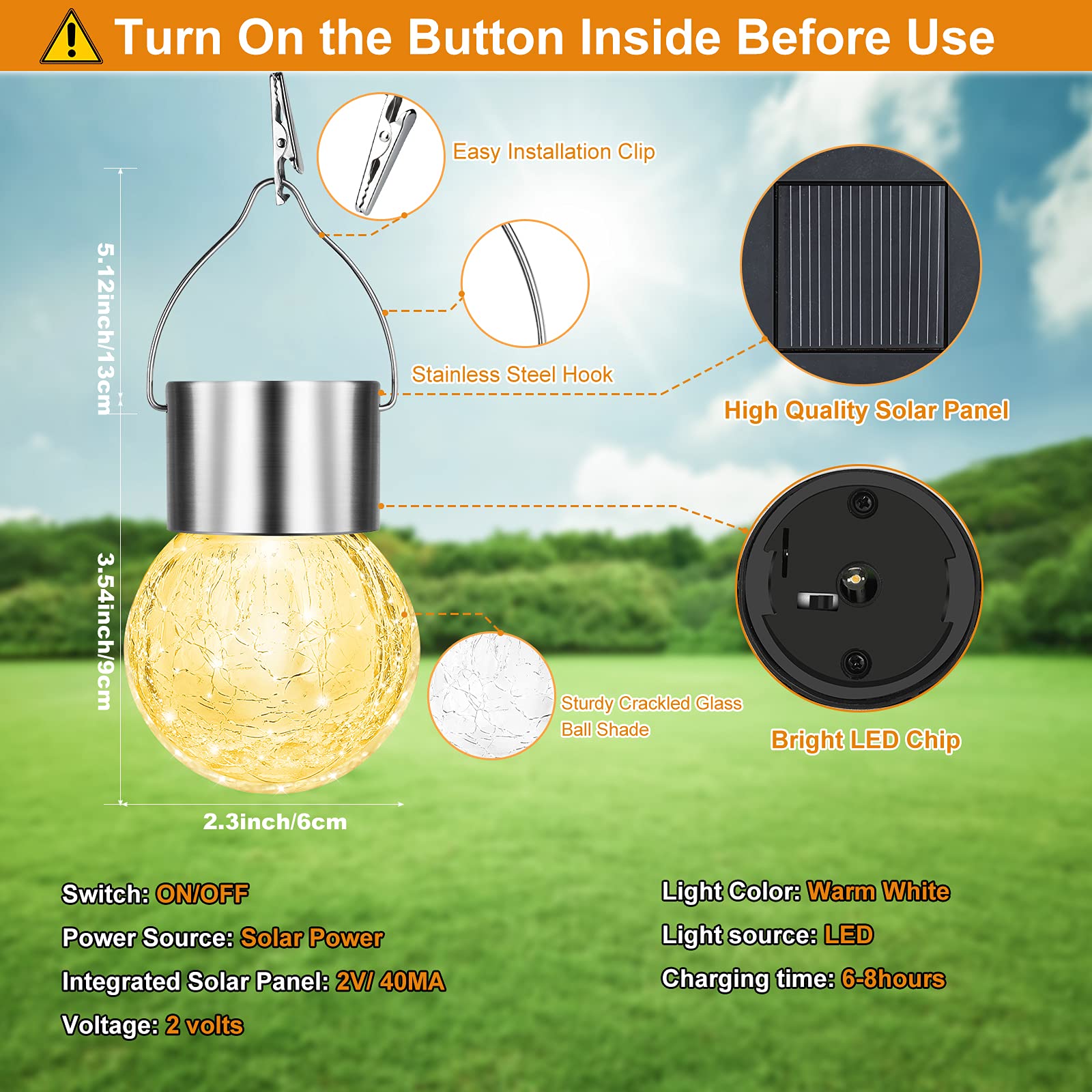 Bosceos weatherproof glass ball lights resist rain and snow