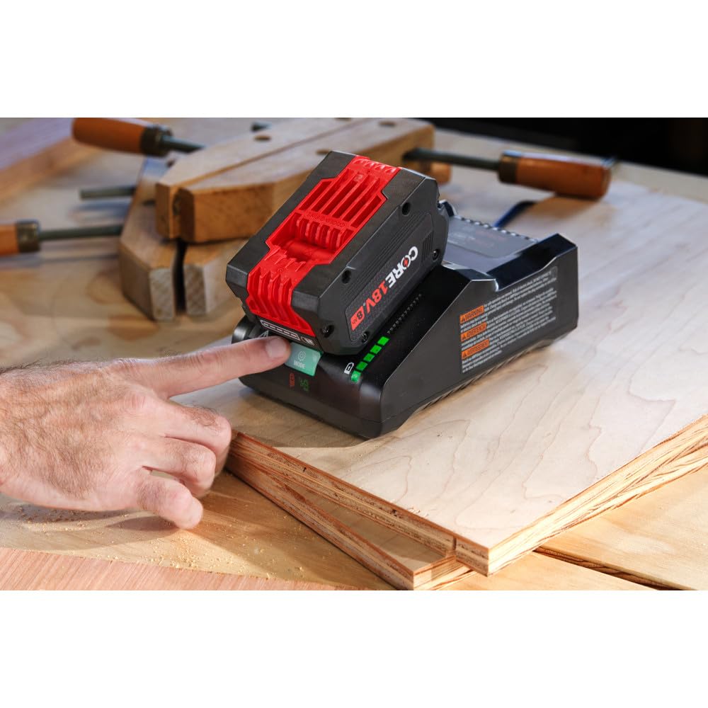 Core18V 8Ah battery included for demanding applications and extended work sessions.
