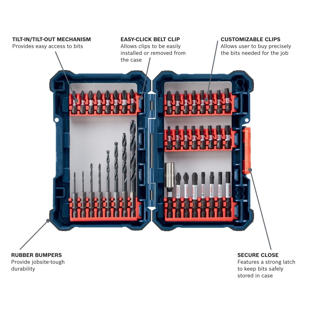 Bosch DDMS40 black oxide drill bits reduce friction and heat for longer life.