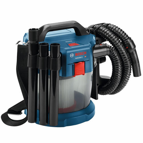 Bosch GAS18V-3N cordless wet/dry vacuum shown portable for on-site cleanup