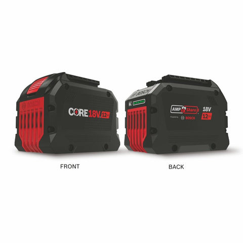 Bosch GBA18V120 CoolPack 2.0 label demonstrates cooling for longer life