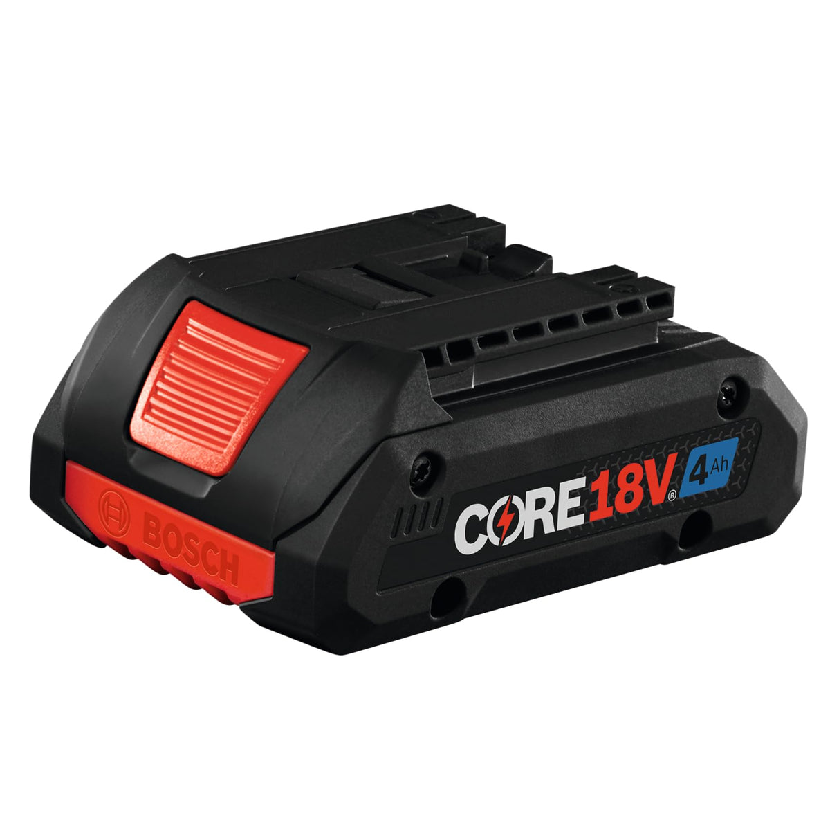 Bosch GBA18V40 compact size battery for lighter handling and balance.