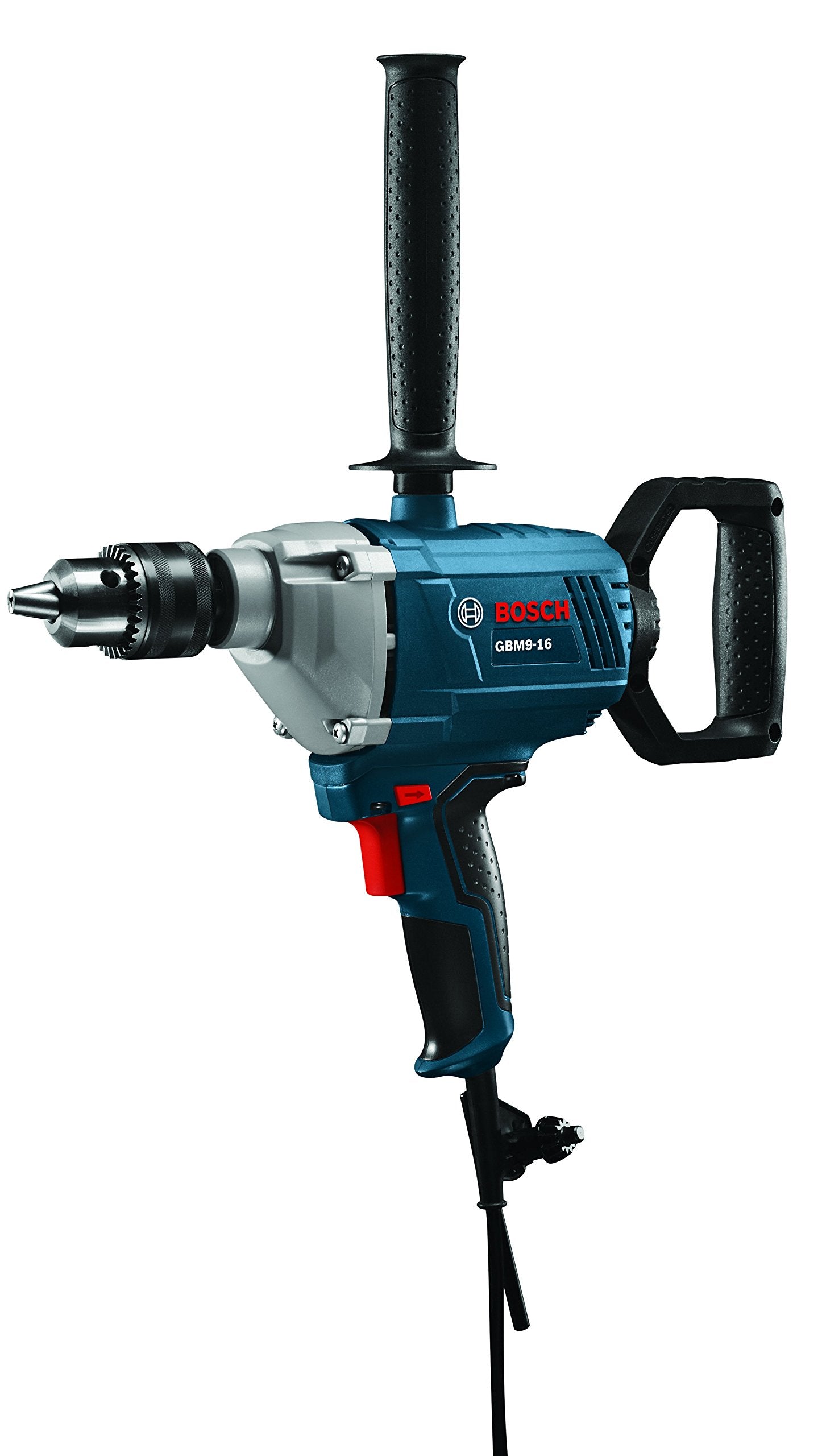 Bosch GBM9-16 mixer with 360-degree D-handle for steady control during long mixes.