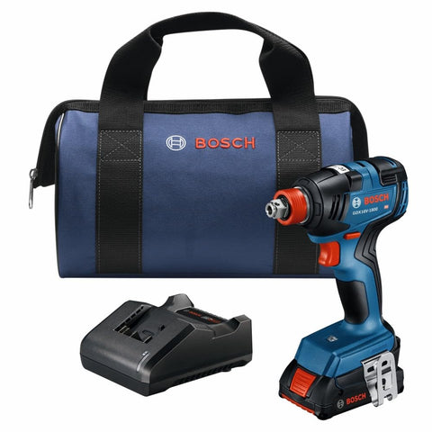 Bosch GDX18V-1800B12 front view shows two-in-one design for fast bit and socket work