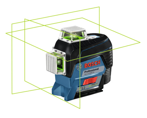 Bosch GLL3-330CG green-beam laser projecting 360-degree lines