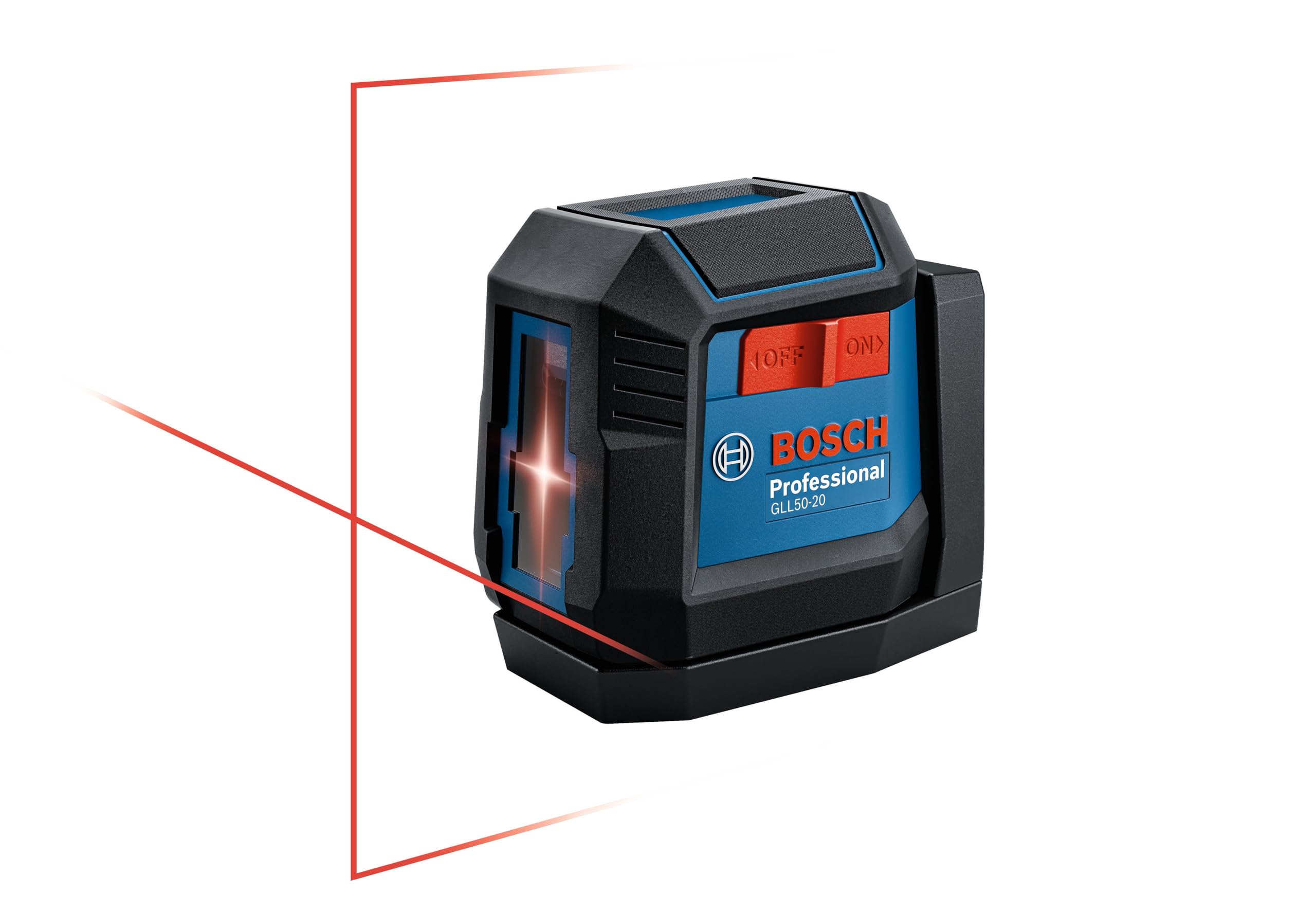 Bosch GLL50-20 cross-line laser with magnetic mount for quick alignment