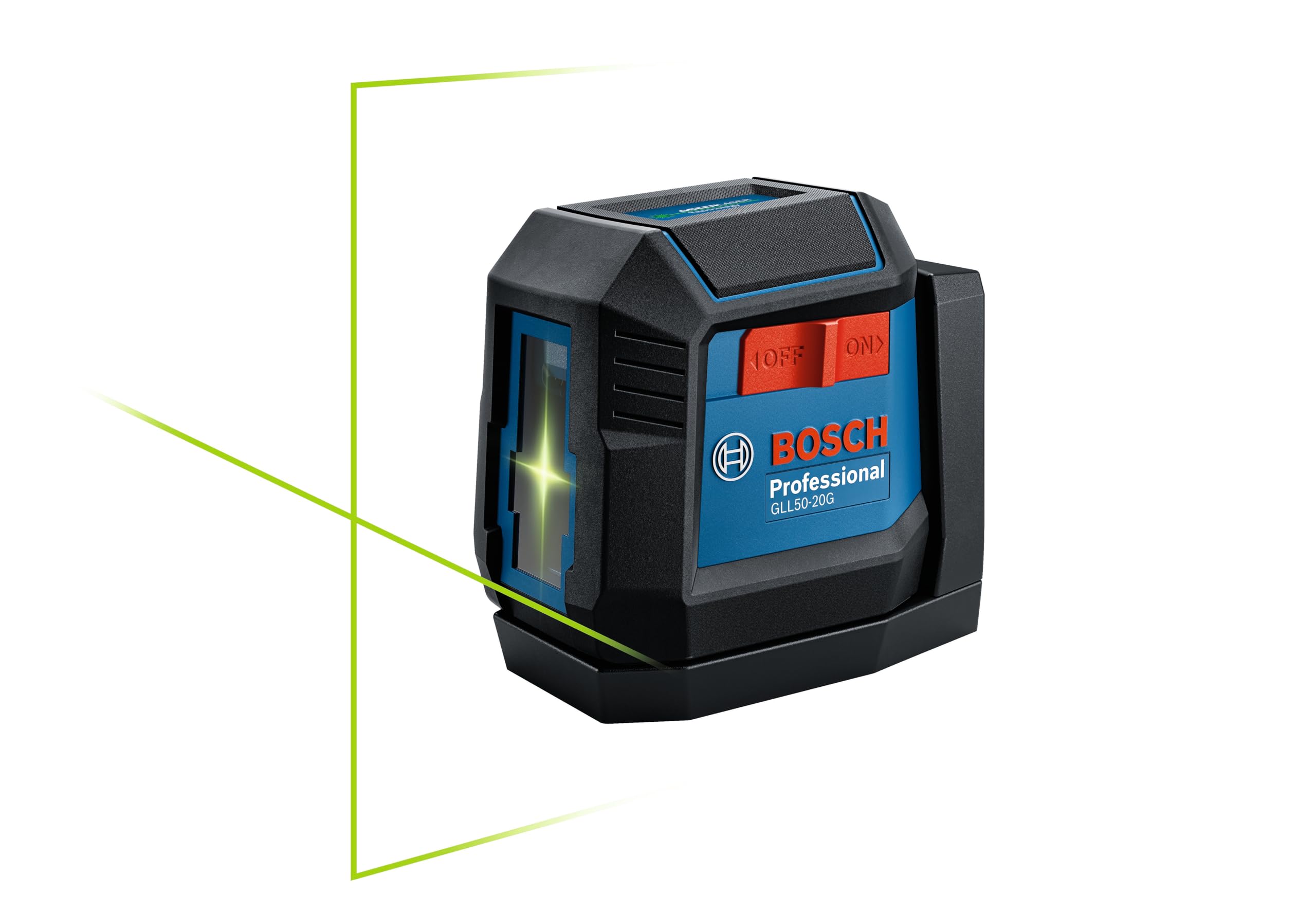 Bosch GLL50-20GL green-beam laser unit for precise layout on site.