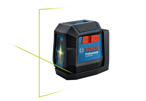 Bosch GLL50-20GL green-beam laser unit for precise layout on site.
