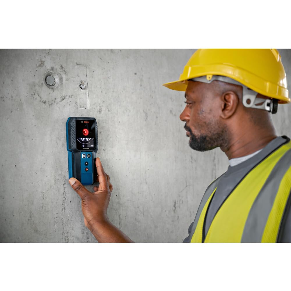 Bosch GMS120-27 detects copper pipes behind walls for planning