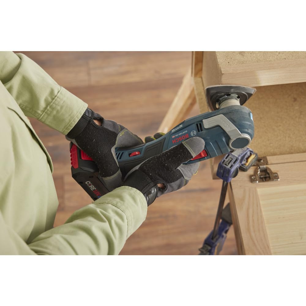 Bosch GOP18V-34N plunge-cut blades shown for versatile cuts