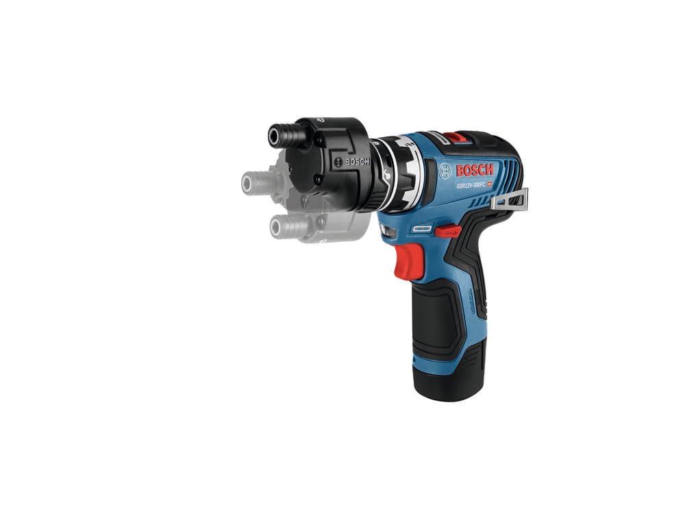 Offset-angle attachment for precise screwdriving near edges on Bosch tool