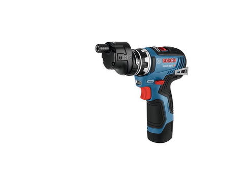 Right-angle attachment reaching tight corners with Bosch GSR12V-300FCB22