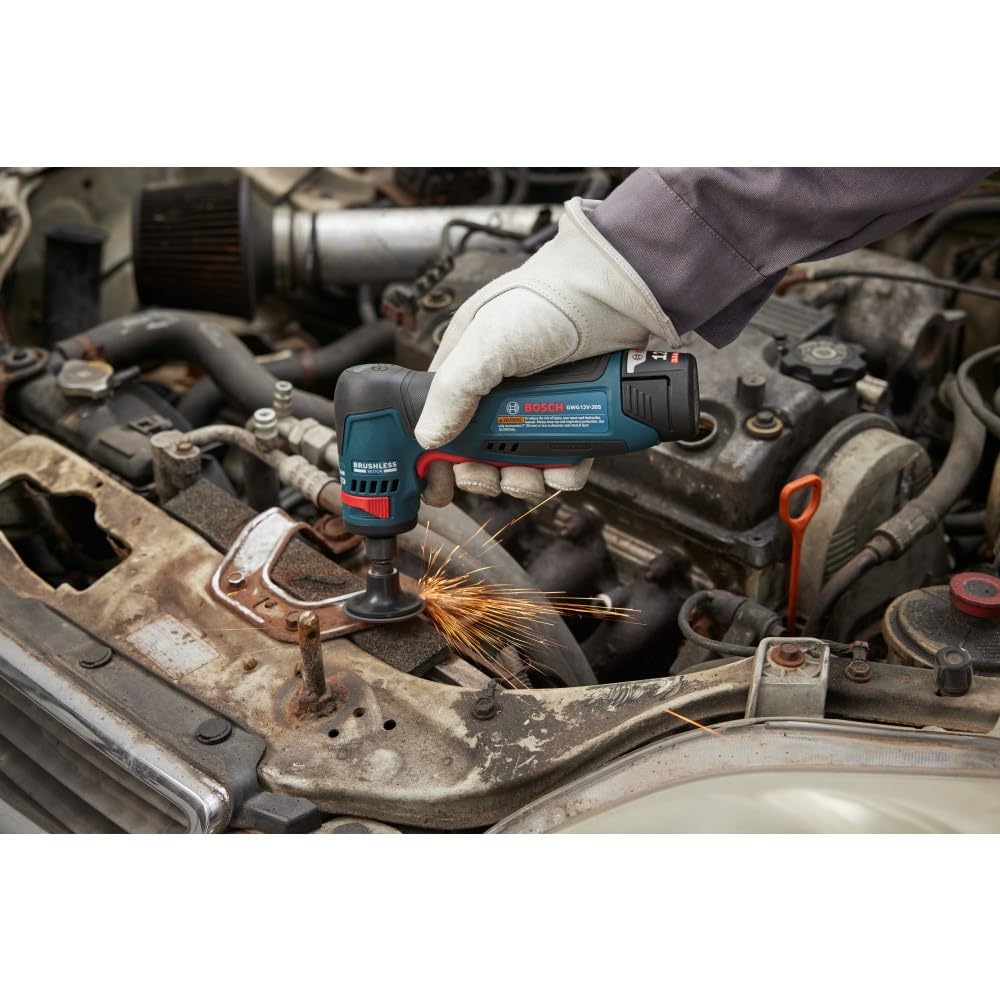 Bosch GWG12V-20SN brake system stops the wheel rapidly for safety.