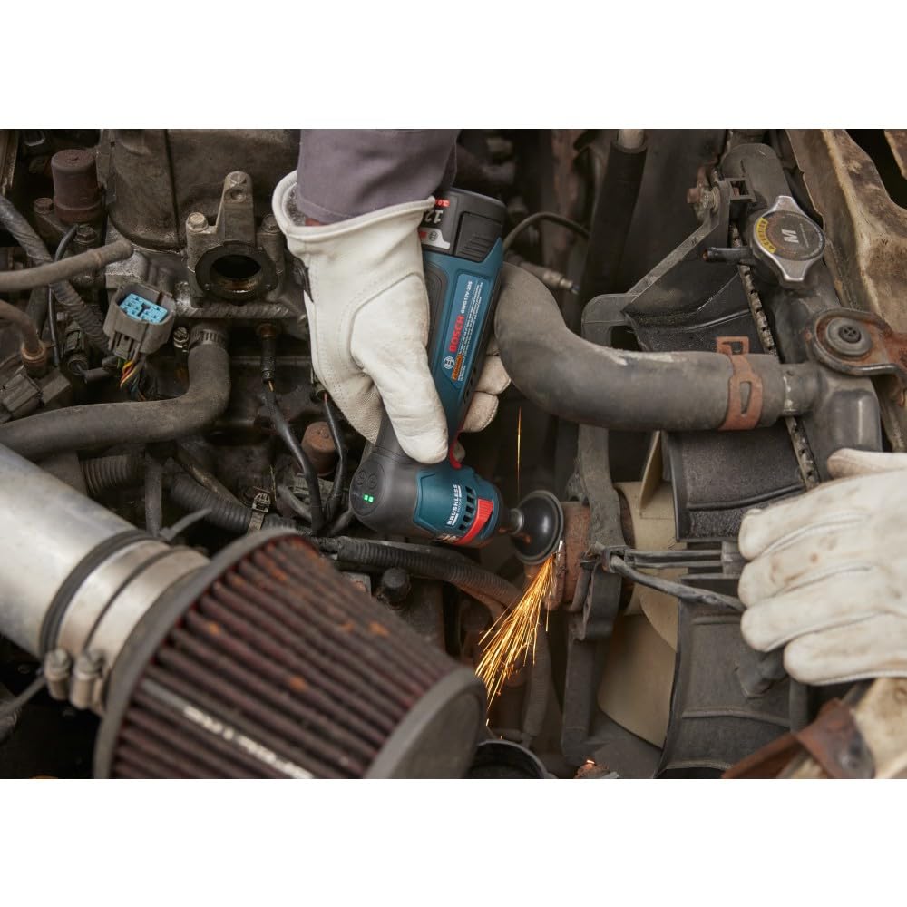 Bosch GWG12V-20SN brushless motor maximizes battery runtime.