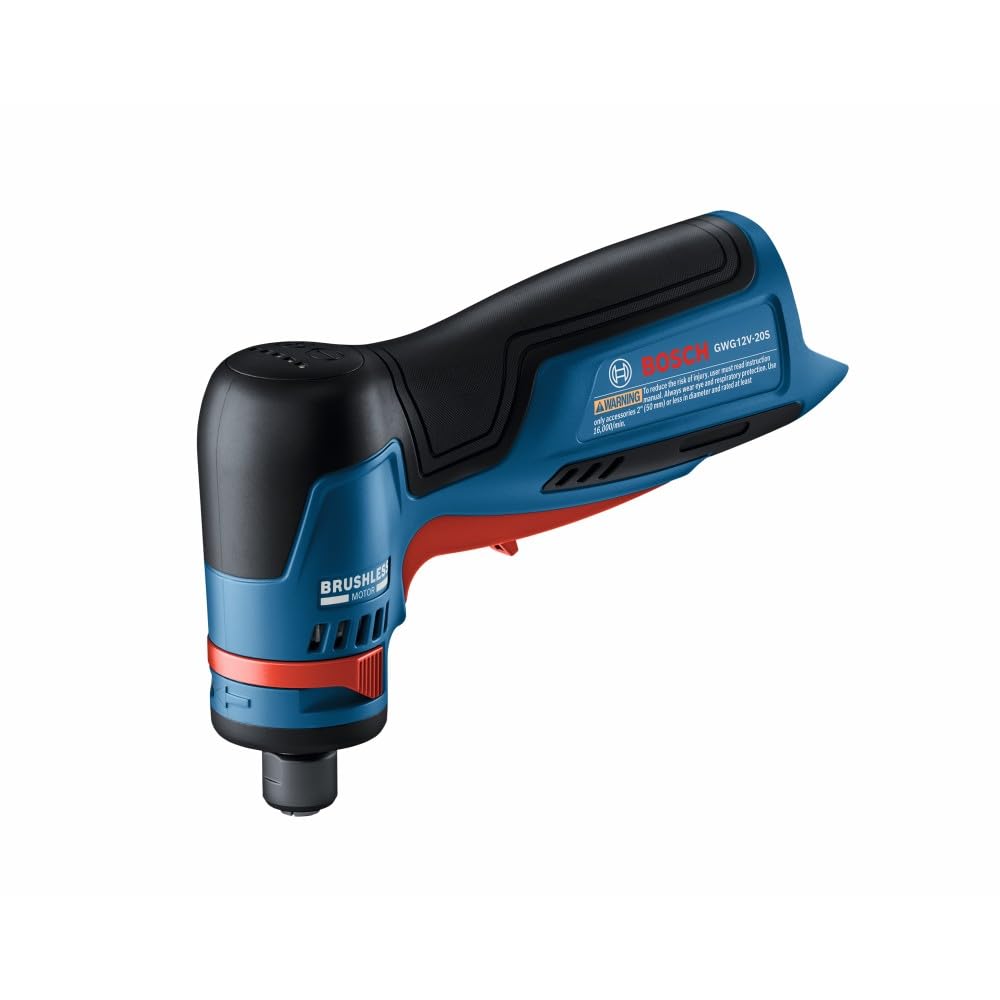 Bosch GWG12V-20SN right-angle grinder compact design ideal for tight spaces.
